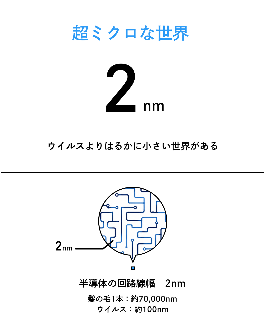 超ミクロな世界 2mm ウィルスよりはるかに小さい世界がある