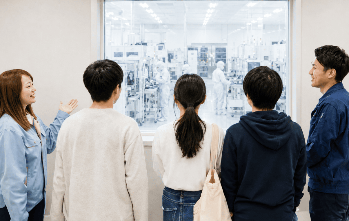 工場見学をしている様子